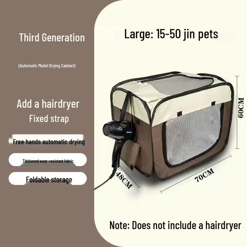 Folding Pet Dryer Box for Cats & Dogs - Integrated Blow-Dry System