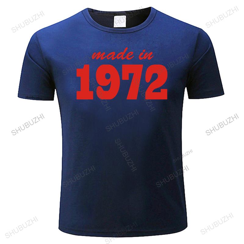 Fabriqué en 1972 19XX T-shirt Personnalisé Cadeaux d'Anniversaire Drôles Pour Hommes Mari Papa Père T-shirt Coton Col Rond Manches Courtes