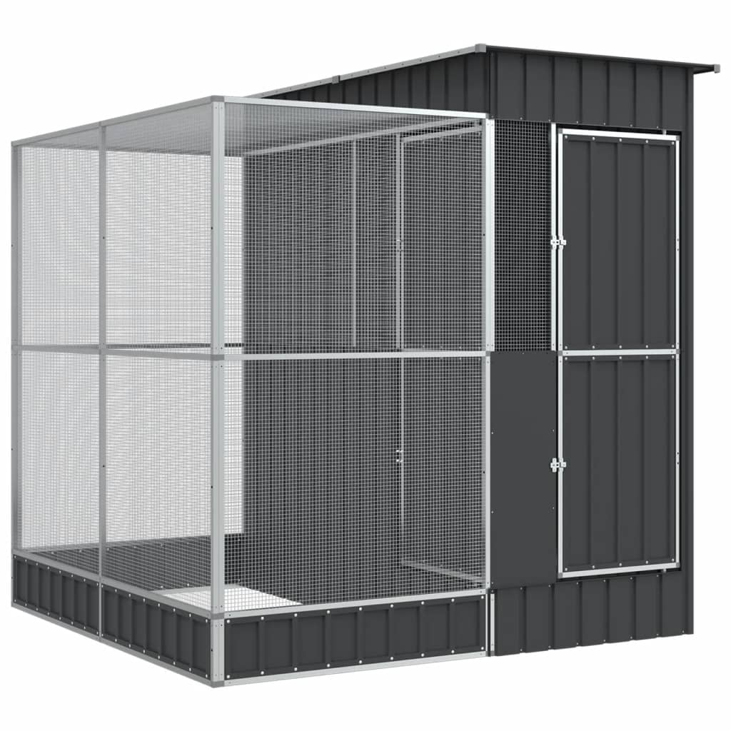 Vidaxl Aviary with Extension, Silver, 209X203X216 Cm, Steel