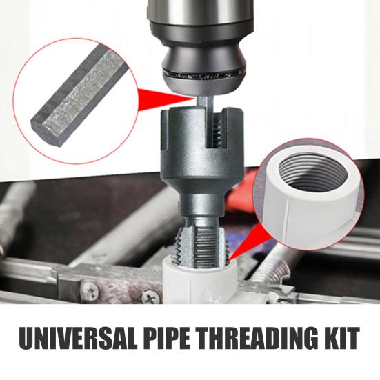 Sada závitníků na trubky, elektrická vrtačka, kompatibilní s PVC trubkou, sada nástrojů pro závitování 1/2'' 3/4'' vnitřní a vnější závitování