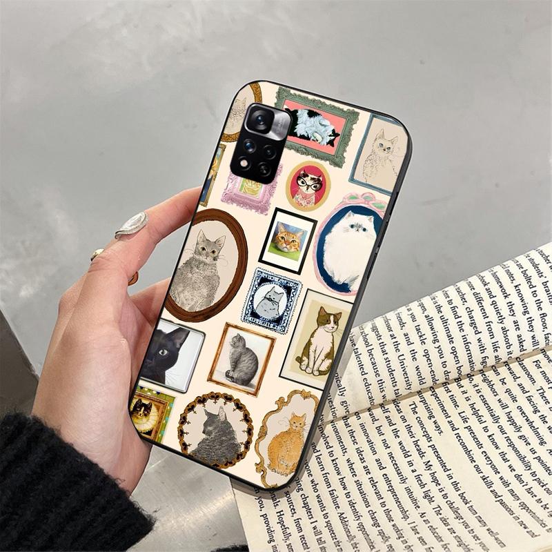 Phone Case For Xiaomi Poco C71 15T 14T Pro Redmi Note 15 14 14 13 Pro Redmi A5 15C 13C Cute Black Cats