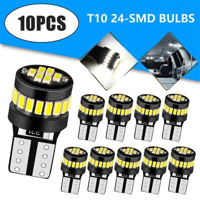 10 Stück W5W LED T10 LED Canbus Glühbirnen Auto Parkleuchte Standlicht Innenraum Kartenlicht Deckenleuchte 12V Weiß