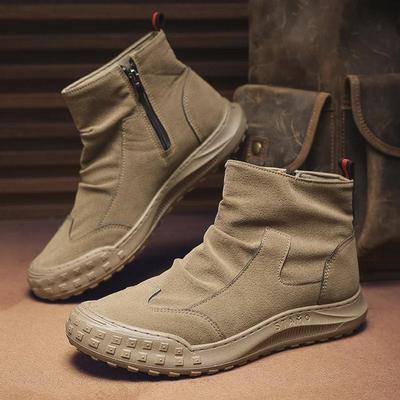 Stivali Martin da uomo in pelle scamosciata retrò, alti e impermeabili - Scarpe da lavoro casual resistenti allo sporco per autunno e inverno