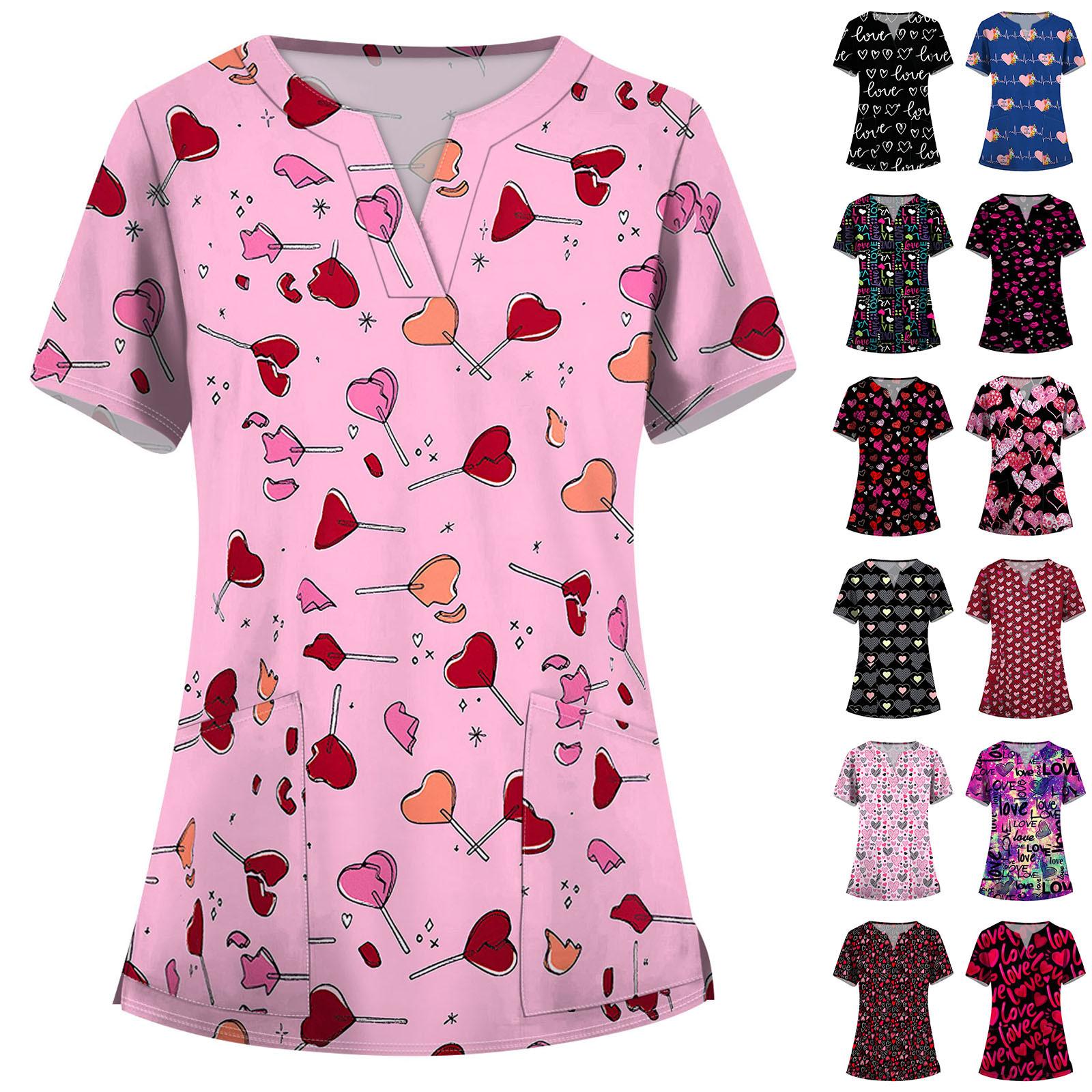 

Женские модные комбинезоны с коротким рукавом и V-образным вырезом, с карманом, с принтом «любовь», топы, одежда XXXXXL