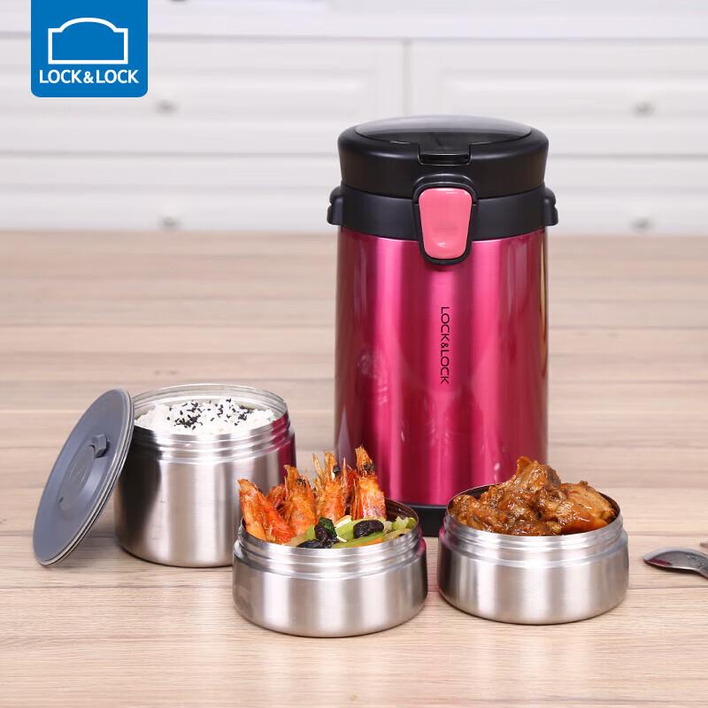 LocknLock Portable 3-Layer Stainless Steel Insulated Lunch Box