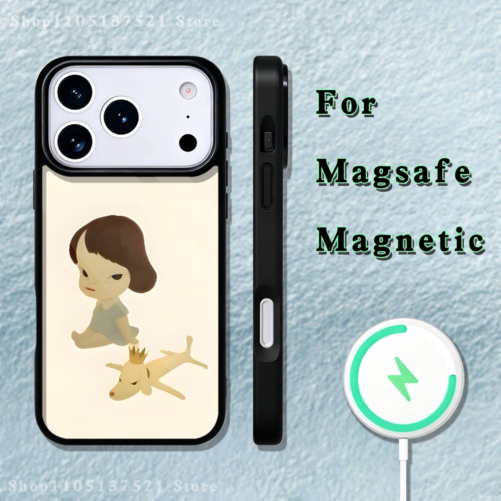 Cute Y-Yoshitomo N-Nara Phone Case  For iPhone 17,16,15,14,13,12,11,Pro,Max,Plus,Mini,SE4,E Magnetic Magsafe Wireless Charging
