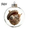 LED Transparent Christmas Balls Glowing Story Ornament, Light‑Up Mini Animals Hanging Ball Ornament with Warm Acrylic Gift Souvenirs Light,