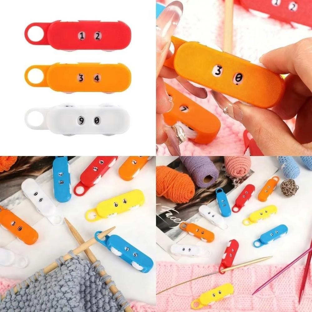 3Pcs Hand Crafting Crochet Knitting Counters Handheld Tally Counter Row Counters Plastic Needle Handheld Stitch Counter