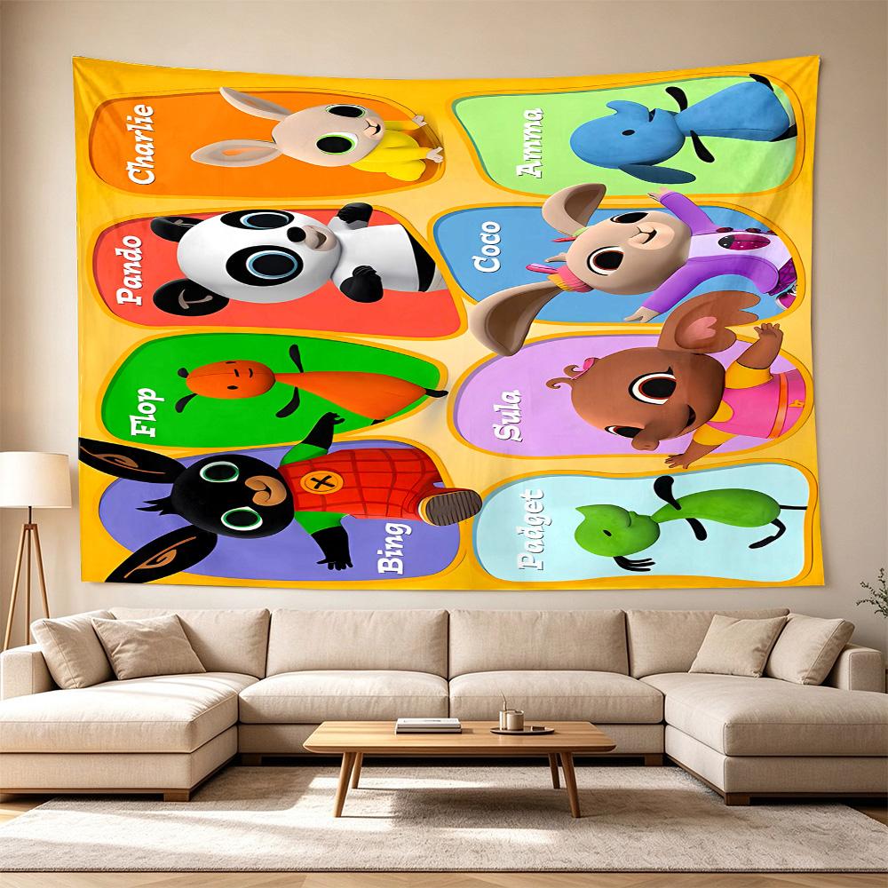 Animal Friends Puzzle Large Wall Tapestry,Ideal for Office Backdrops, Holiday Gifts, Home Decor (Living Room, Bedroom, Dorm, Parties), and Outdoor Cel