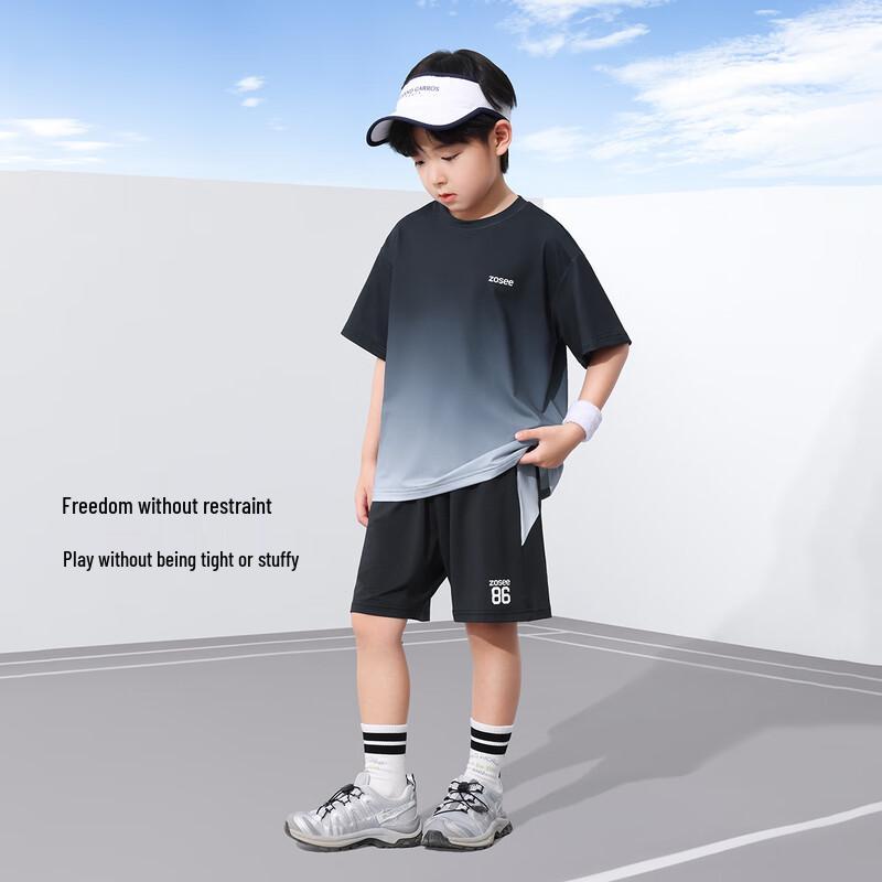 Zuoxi Boys' Quick-Dry Short-Sleeve Two-Piece Set