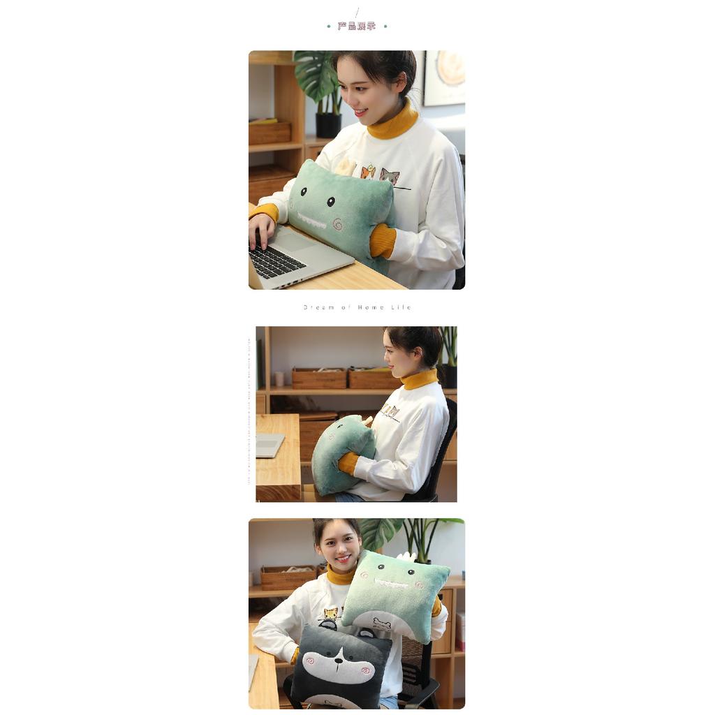 35X35Cm Car Throw Pillow Quilt Dual-Use Air Conditioning Quilt Throw Pillow Nap Blanket Two-In-One Office Throw Pillow