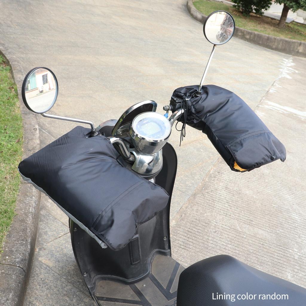 Motorcycle Handlebar Gloves Windproof Rainproof Motorcycle Mittens Grip Handlebar Muff Black
