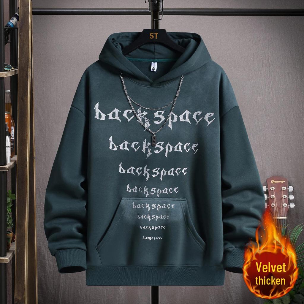 Gradient Color Block Hooded Sweatshirt for Boys, Junior High & High School Students - Plus Velvet, Thickened, Autumn/Winter Outerwear for Teens