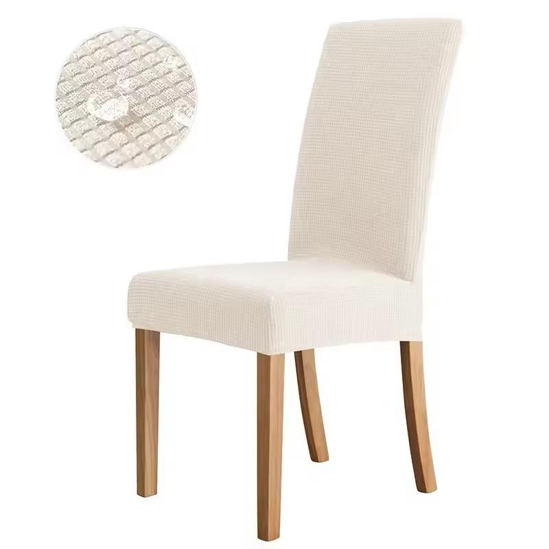 Waterproof Jacquard Adjustable Chair Cover Solid Dining Table Backrest Stool Cover Spandex for Home Dining Room Banquet Hotel