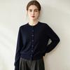 Lekasha Women's 100% Wool Round Neck Long Sleeve Cardigan