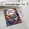 Cat Theme Crystal Velvet Rug Personalized Custom Name Text Soft Floor Mat Home Decor
