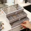 1pc Can Stack 3 Layers of Beige/gray Drawer Style Jewelry Box Earrings Rings Necklaces Bracelets Organizing Box 2026