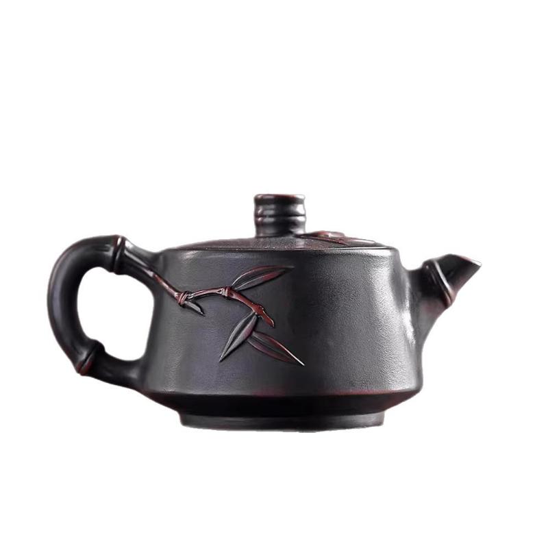 Bamboo Node Teapot Purple Clay Chinese Gongfu Tea Set Handmade Ceramic Pot with Gift Box
