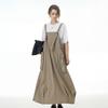 Korean High-end Large Pocket Strap Skirt, Summer New Large-size Women's Clothing Loose and Thin Dress