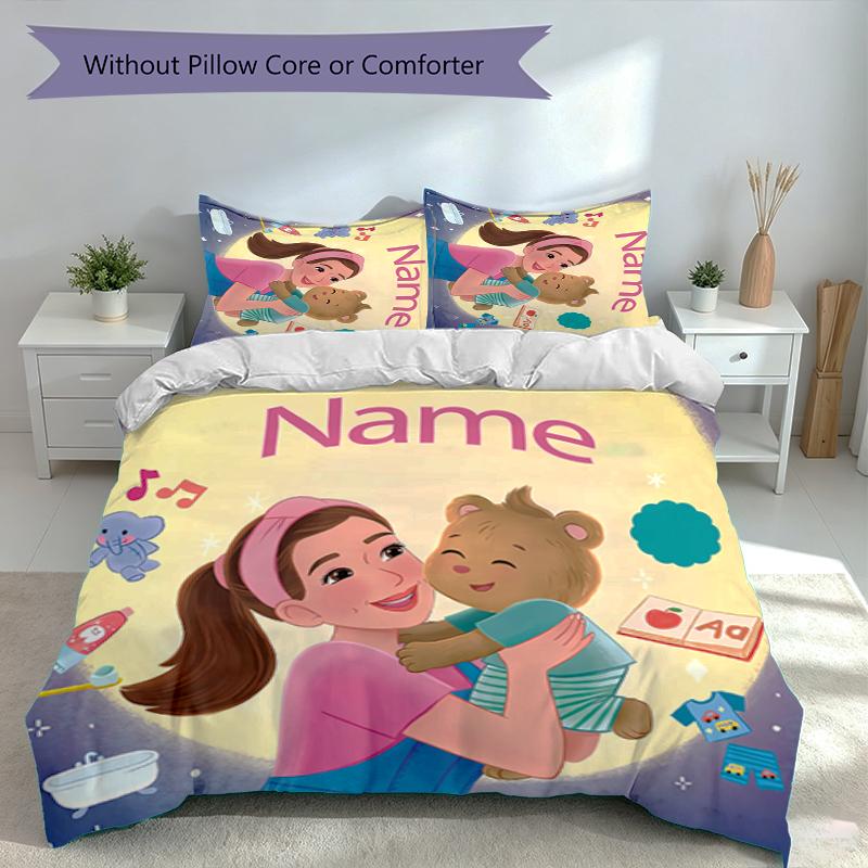 3pcs Custom Name Ms. Rachel Set,Includes 1 Duvet Cover and 2 Pillowcases,All-season Bedroom Decor