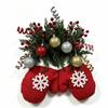 Artificial Wreath Christmas Wreath Glove Shape Christmas Garland Christmas Door Wreath  Gate