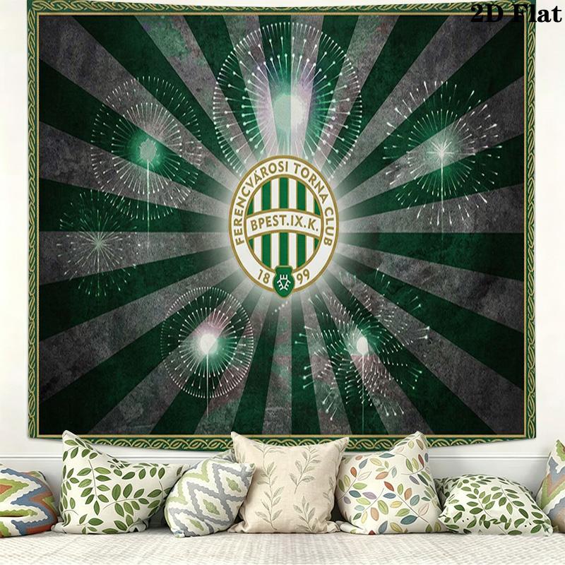 Ferencvárosi TC Wall Tapestry Aesthetic Wall Hanging Printed Fabric Blanket Decorative Tapestries for Bedroom Living Room Home Decor