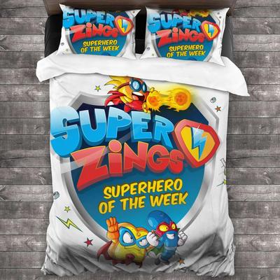 Super Zings Posteľná súprava Jednolôžko Twin Full Queen King Veľkosť Posteľná súprava Aldult Detská spálňa Súpravy obliečok na paplón 3D Potlač Anime Hra 011