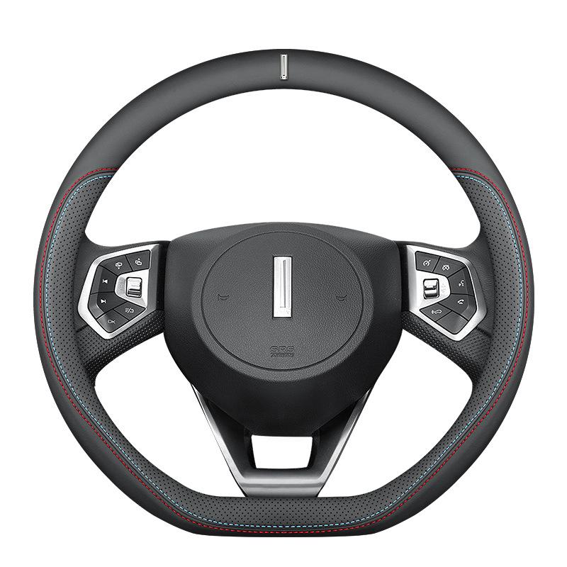 Genuine Leather Steering Wheel Cover for WEY VV7 VV5s VV6 P8 Tank New Energy - Summer Edition