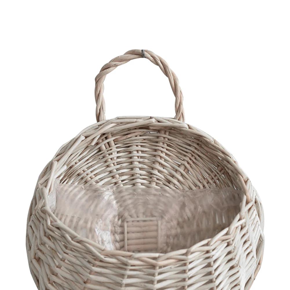 Handmade Rattan Hanging Flower Pot Balcony Dried Flower Wicker Basket Decoration