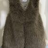 Women's fur light autumn and winter vest medium and long imitation raccoon hair mink fleece thin imitation fox hair jacket