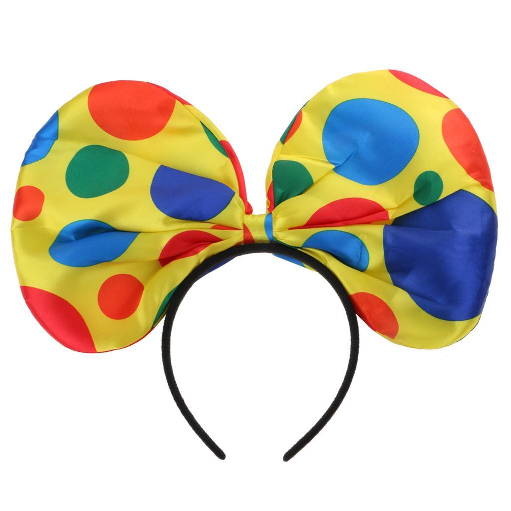 Polka Dot Clown Hat Headband Jester Hairband Costume Fancy Dress