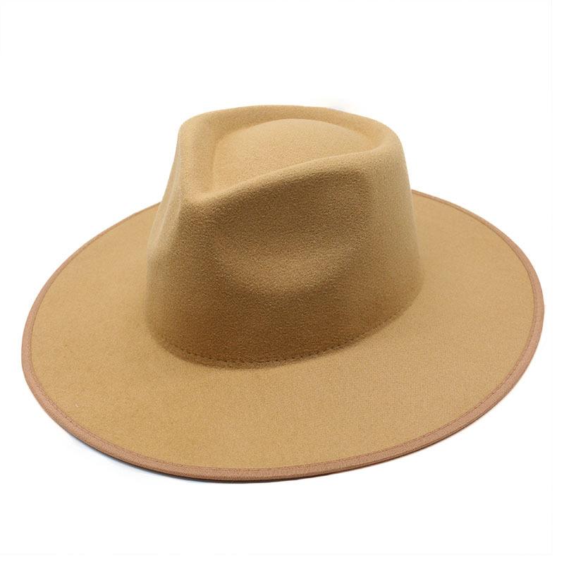 Retro Jazz Top Woolen Top Hat Women'S Versatile Hemming Jazz Hat Casual Trend Hat