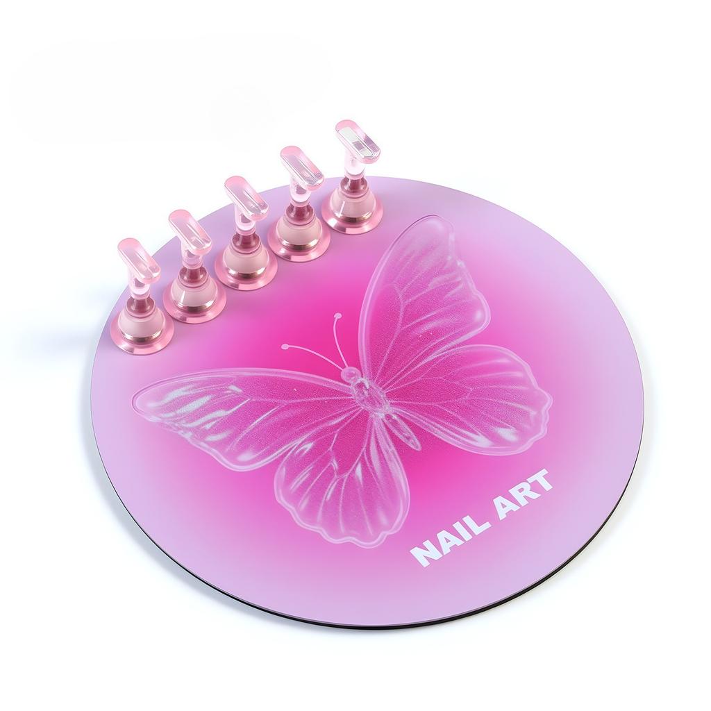 Love Nail Support Metal Base Wear Manicure Practice Magnetic Hook Acrylic Colorful Chess Piece Silver