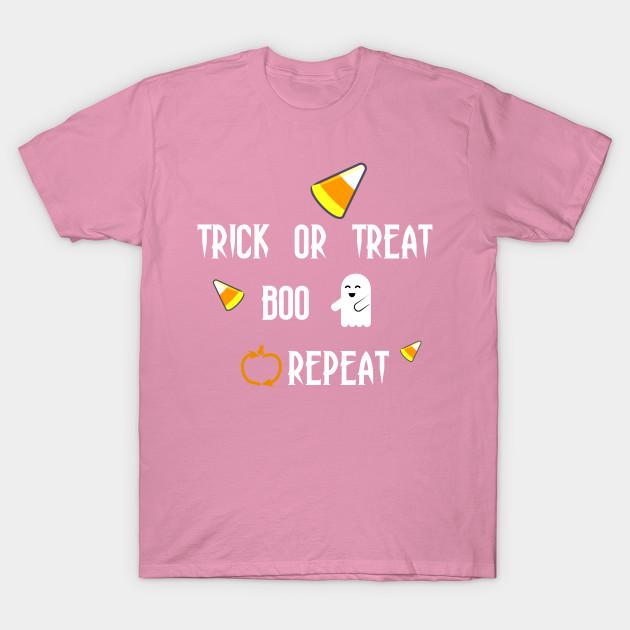 T Shirt Women Trick Or Treat Boo Repeat Harajuku Print Kawaii Tshirt Summer Short Sleeve Female T-Shirt Top Tee