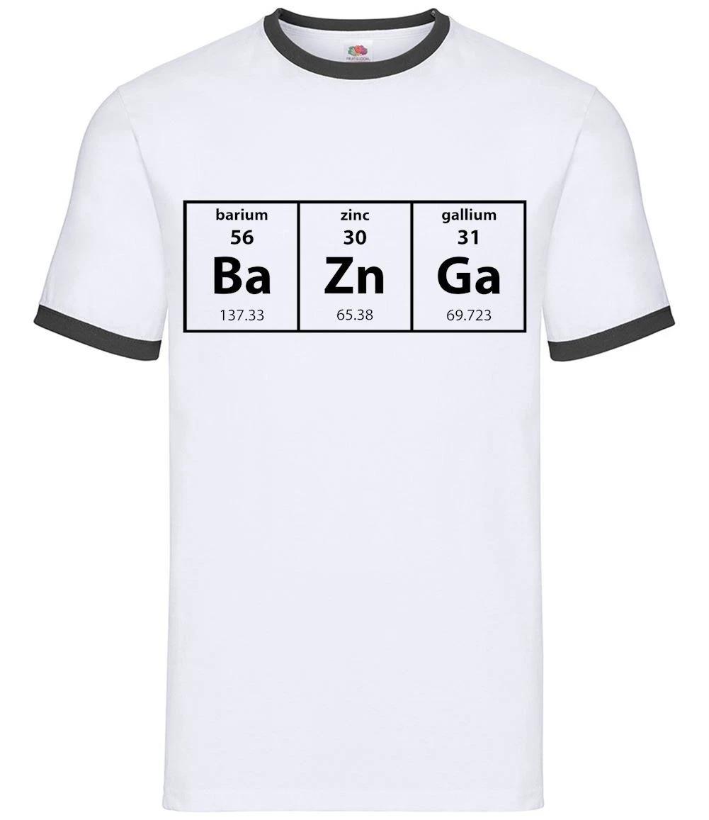 BaZnGa Periodic Element Table - Mens Ringer - Big Bang TV Show Theory Geek XS