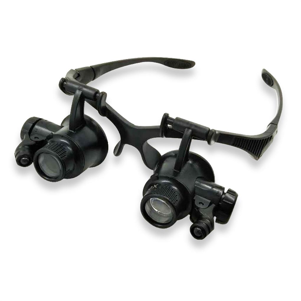Head Mount Magnifier Jewelry-Making Reading Hands-Free Magnifying Glass with Lights Soldering Hand Craft Supplies