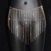 Fashionable Crystal Waist Decor Rhinestone Tassel Chain for Women, Sparkly Sexy Belly Dance Body Skirt-Style Skirt Festival Outfits Hip Accessory,