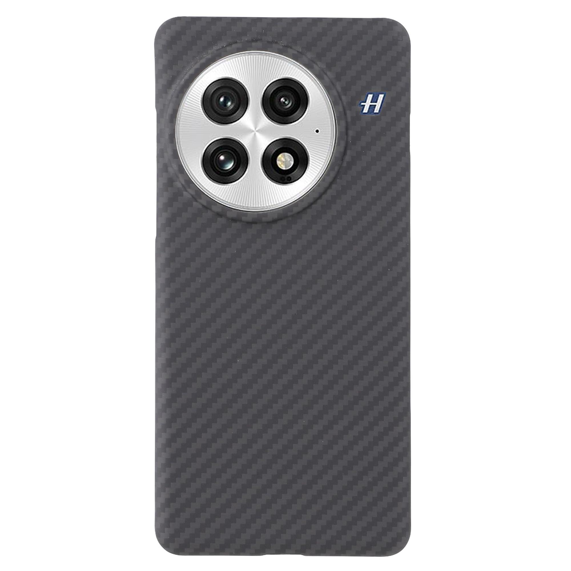 

Для OnePlus 13 чехол 1500D грубой текстуры арамидного волокна тонкий чехол для телефона (Большое отверстие для линзы) Black