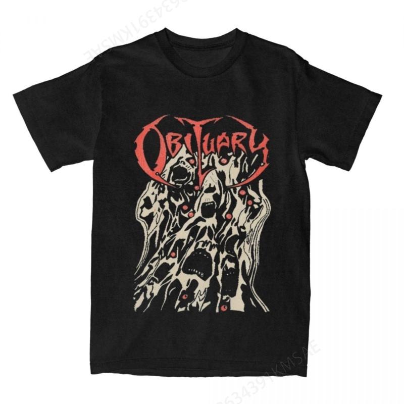 Obituary Rot Heavy Metal T-Shirts for Men Women 80s Music Band Leisure Cotton Tee Shirt O Neck