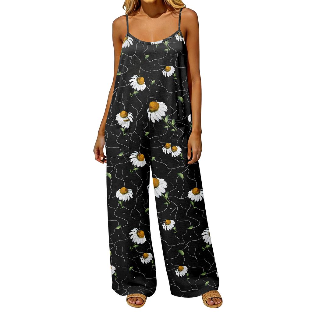 Loose Fit Casual Jumpsuit for Women Vintage Style Wide Leg Overalls with Pockets Adjustable Straps and Backless Design Comfortable Fit