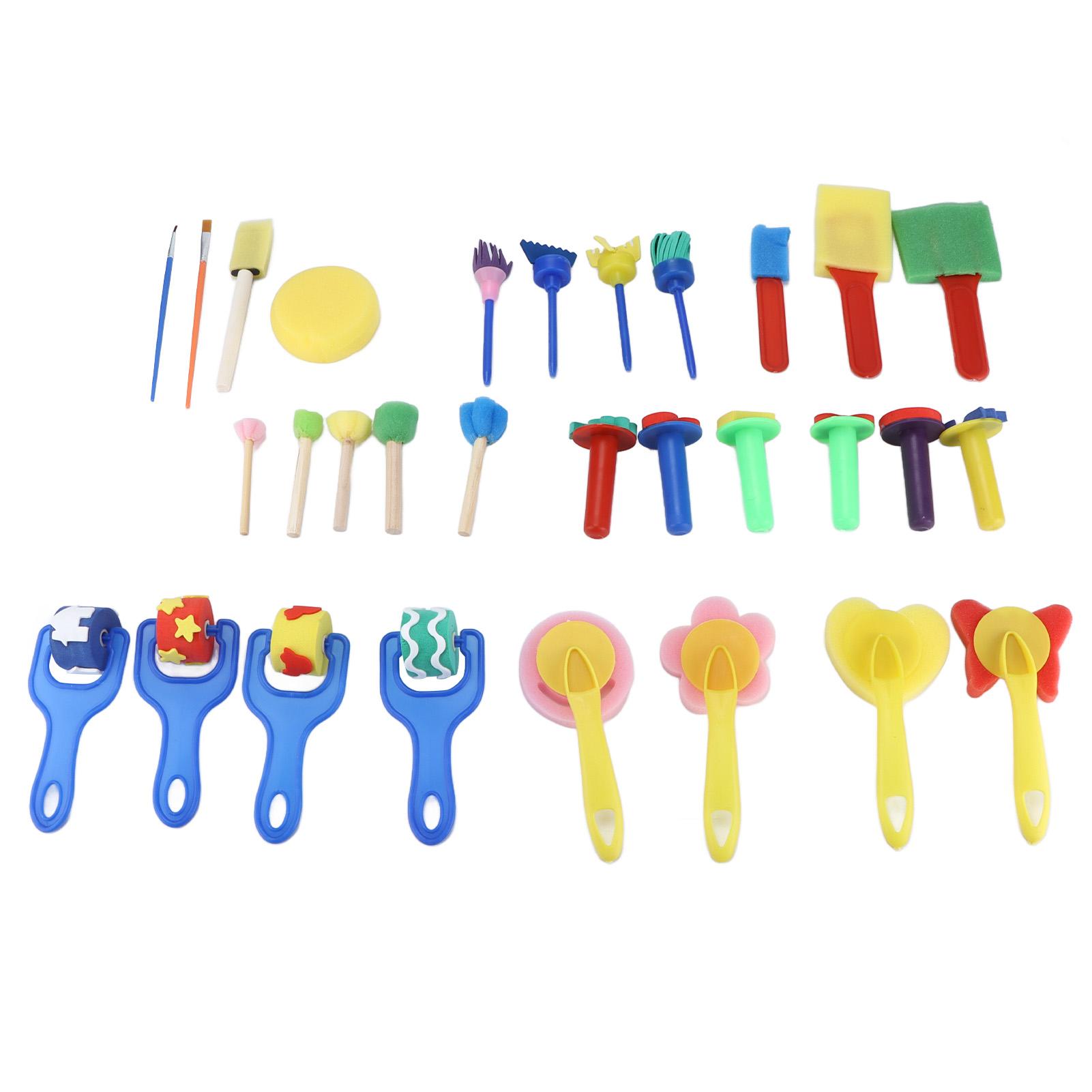 

Kids Paint Brushes Long Lasting Safe NonToxic Colorful DIY Graffiti Sponge Drawing Tools