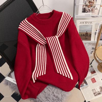 Losse Ronde Hals Gestreept Vest Dames Herfst Winter Mode Comfortabel Gebreid Top Casual Werkstijl Enkel Stuk