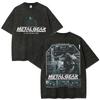 Metal Gear Solid Gra Solid Snake Vintage Spłowiony T-shirt Męski Damski Moda Odzież Oversize Krótki Rękaw Koszulki Streetwear