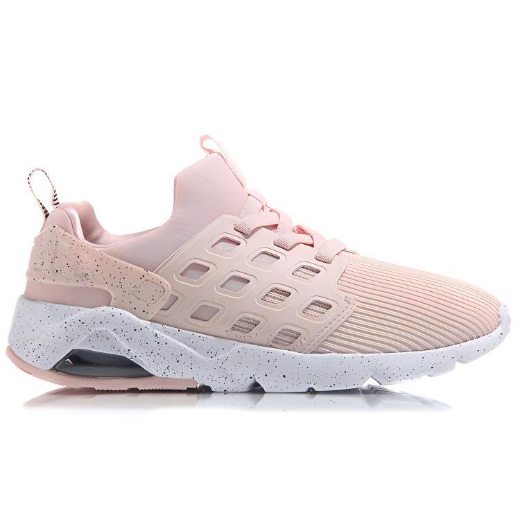 New LINING Bubble Casual Shoes Women's Low Top Pink White AGLM022-3