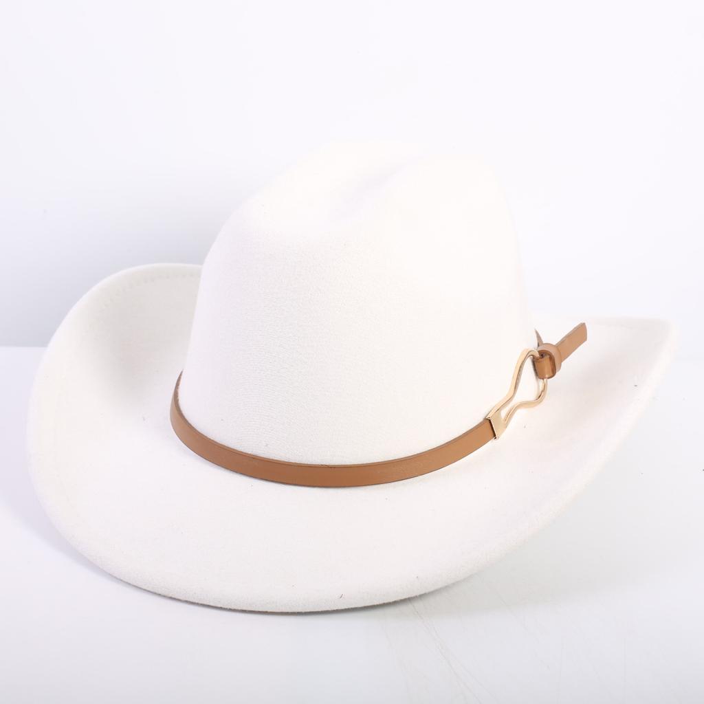 Popular European and American Fashion OL Style One-word Cowboy Hat Men's and Women's High-end Top Hat Jazz Hat Felt Hat