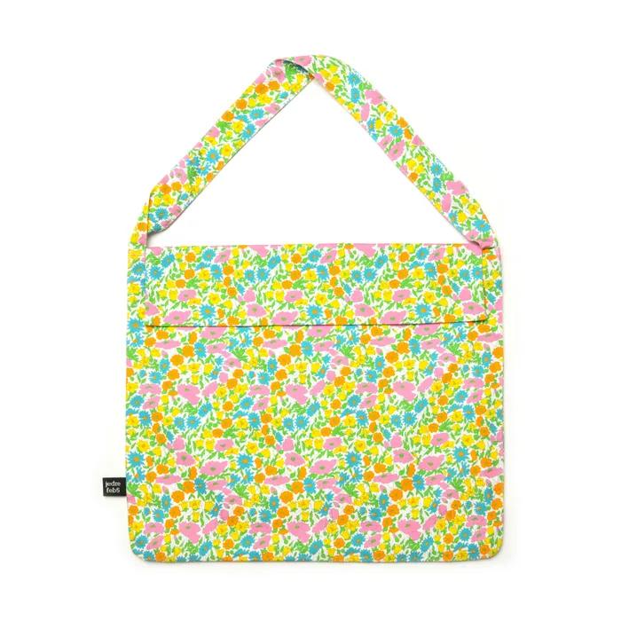 Flap ecobag flower_ navy, yellow