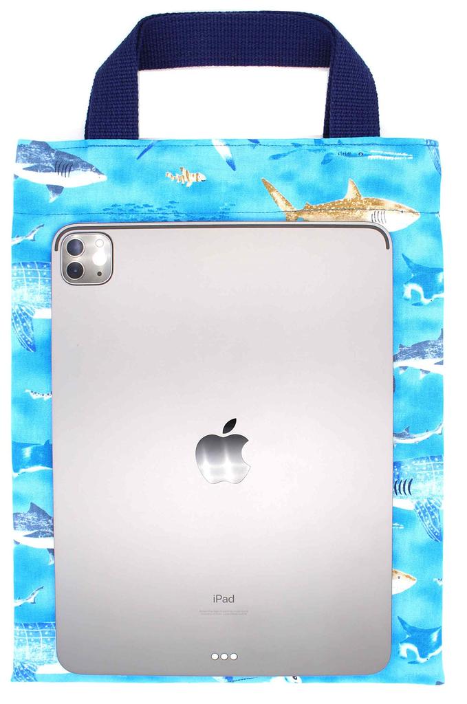 Miwaki Tablet Bag for Elementary School Fits in a School Simple Vertical Tablet Quilted Fabric with Name Made in Dinosaur GR tab02 Boys, Backpack,