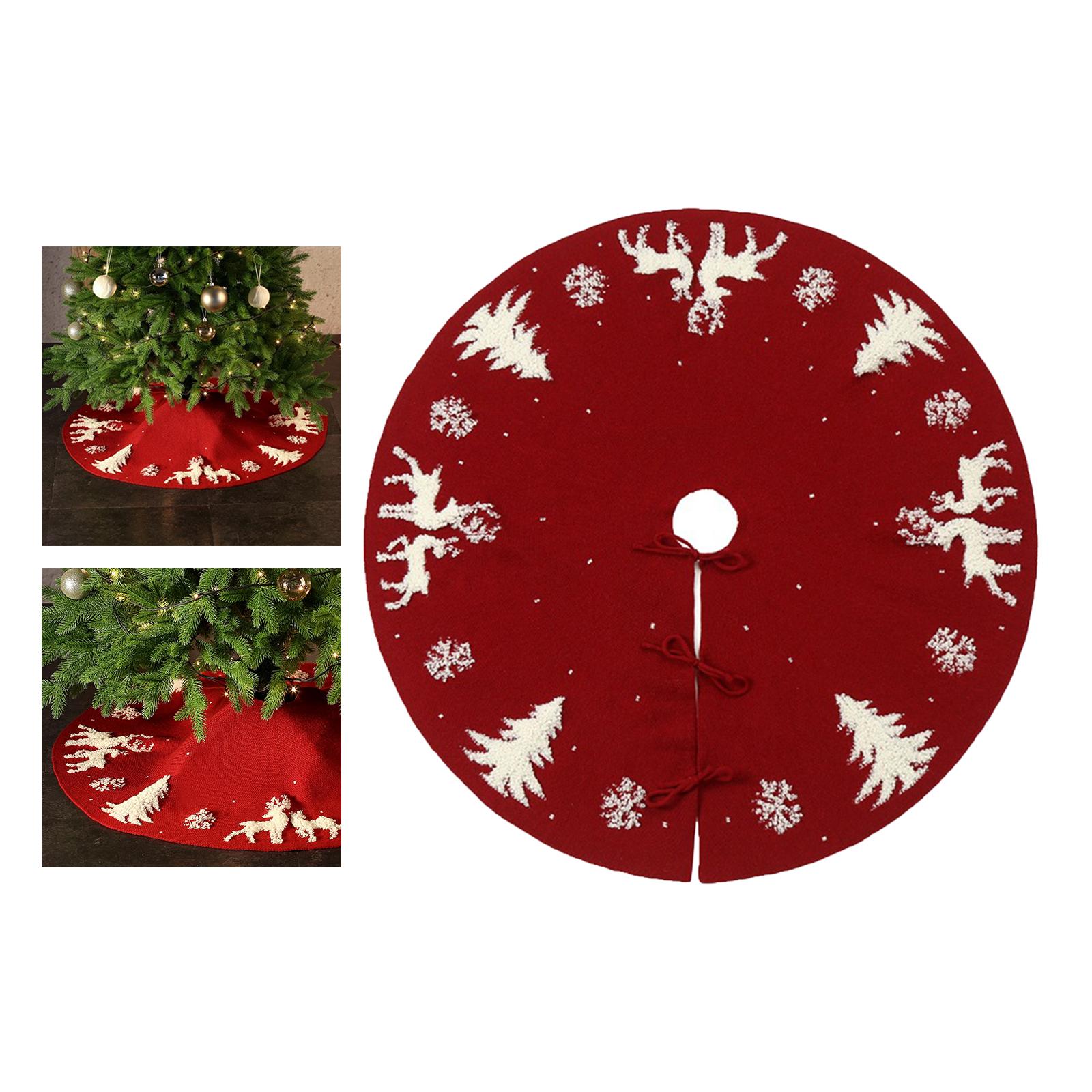 Snowflake Tree Diameter Pumpkin Buffalo Decorations Baffalo checked Tree Knitted Wool for Holiday Thanksgiving Party Christmas