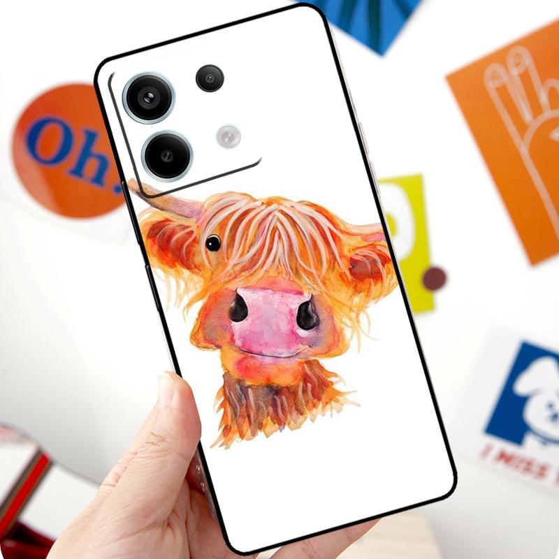 Cute Highland Cow Funda For Xiaomi Redmi Note 13 10 11 12 14 Pro 11S 12S Case For Redmi 15 12C 13C 14C 10C 15C