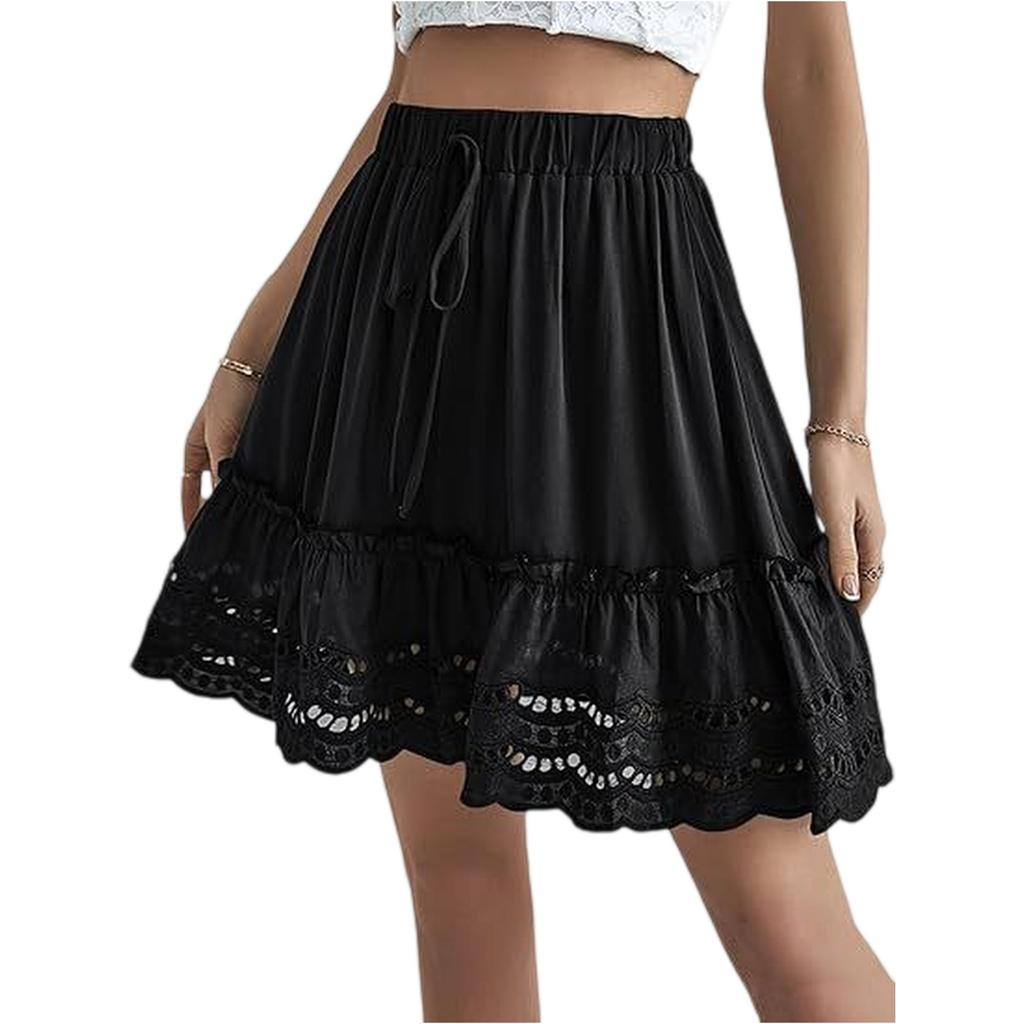 Women's Patchwork Lace Short Skirt, Girls' Summer Half-skirt